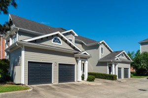 One Bedroom Apartments for Rent in Conroe, TX - Exterior Building with Attached Garages (2)      